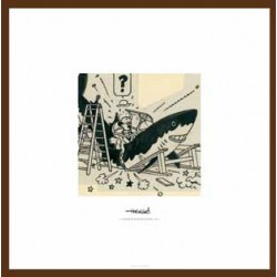 Lithographie Moulinsart Tintin - Rackham requin Tournesol (encadrée) 37,5x37,5