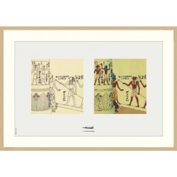 Lithographie Moulinsart Tintin - Cigares du Pharaon 1942 (encadrée) 52,5x37,5