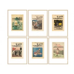 Lithographie Moulinsart Tintin - Petit XXème Lotus Bleu (encadrée) 37x52