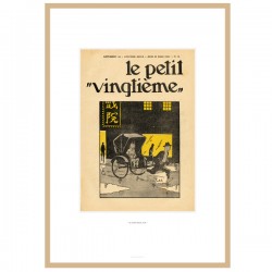Lithographie Moulinsart Tintin - Petit XXème Lotus Bleu (encadrée) 37x52