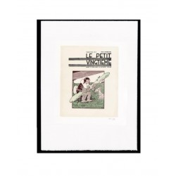 Lithographie Moulinsart Tintin - Petit XXème Soviet aviateur 40x60