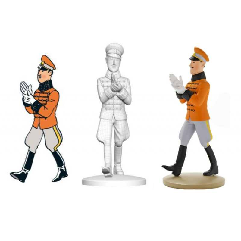 Figurine Moulinsart Tintin - Le roi Muskar enfile ses gants (kiosque)