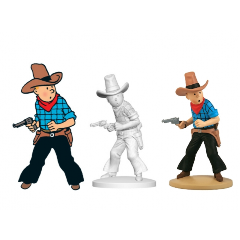 Figurine Moulinsart Tintin - Tintin en cow-boy (kiosque)