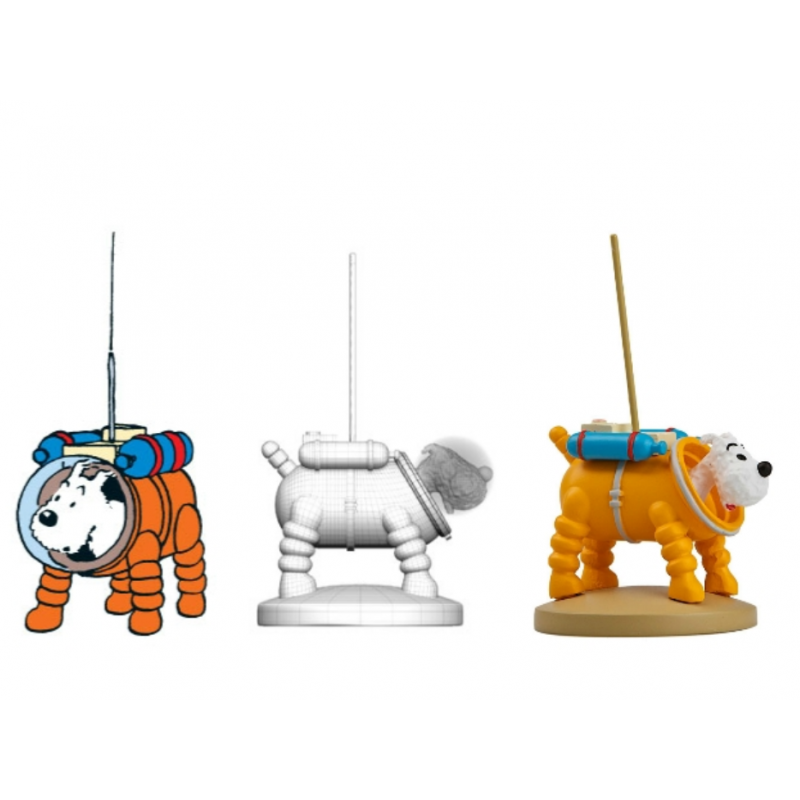 Figurine Moulinsart Tintin - Milou en scaphandre lunaire (kiosque)