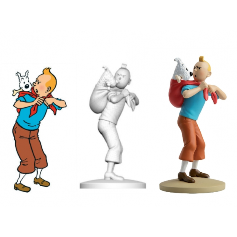 Figurine Moulinsart Tintin - Tintin ramène Milou (kiosque)