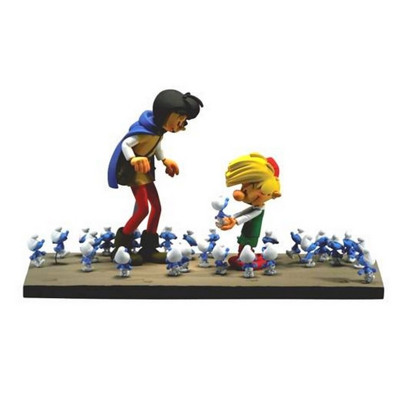 Fariboles Peyo Schtroumpfs - Scène des retrouvailles Johan et Pirlouit Fariboles Peyo Schtroumpfs - Scène des retrouvailles Johan et Pirlouit