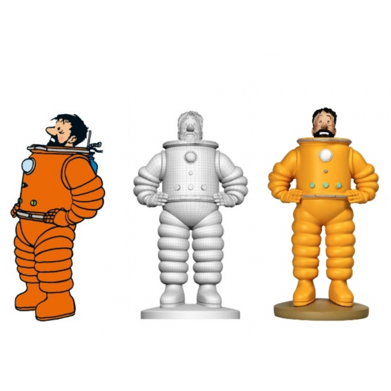 Petite Figurine Tintin en scaphandre lunaire 