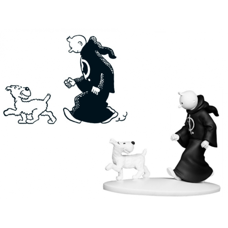 Figurine Moulinsart Tintin - Tintin en toge et Milou en Inde (kiosque)