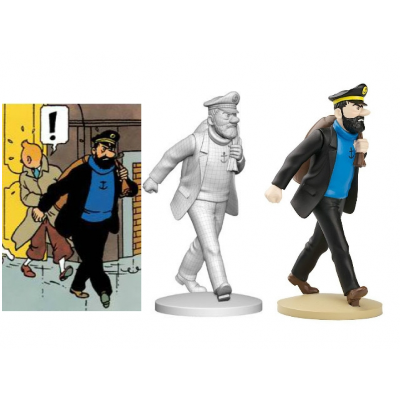 Figurine résine Tintin ; Tintin & Milou En Route