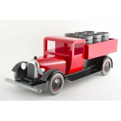 Aroutcheff Moulinsart Tintin - Camionnette rouge Police (bois)