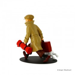 Figurine Moulinsart Tintin - "Ils arrivent" Tintin et Milou Valise