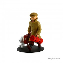 Figurine Moulinsart Tintin - "Ils arrivent" Tintin et Milou Valise