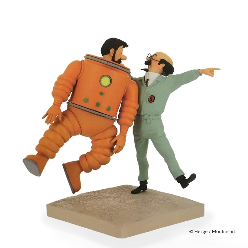 TINTIN HADDOCK ET TOURNESOL LUNE FIGURINE MOULINSART FARIBOLES