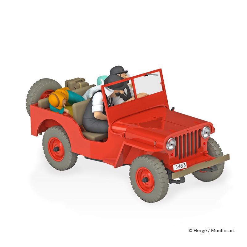Véhicule Moulinsart Tintin - La Jeep rouge Or Noir (Echelle 1/24)