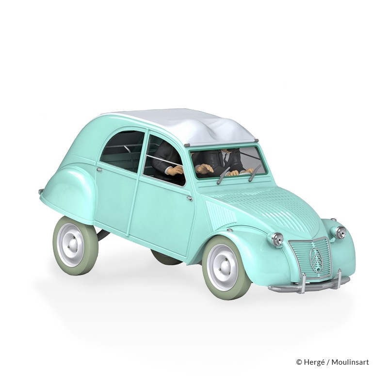 Véhicule Moulinsart Tintin - La Citroën 2CV des Dupondts Affaire Tournesol (Echelle 1/24)