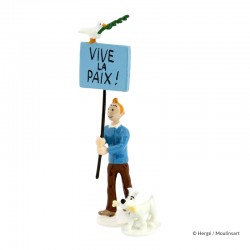 Pixi Moulinsart Tintin - Carte de Voeux - Tintin et Milou "Vive la paix"
