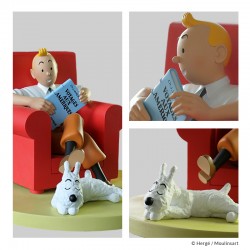 Figurine Moulinsart Tintin - Tintin et Milou at Home (Fauteuil rouge) (Icônes)