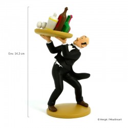 Figurine Moulinsart Tintin - Nestor au plateau (12 cm)