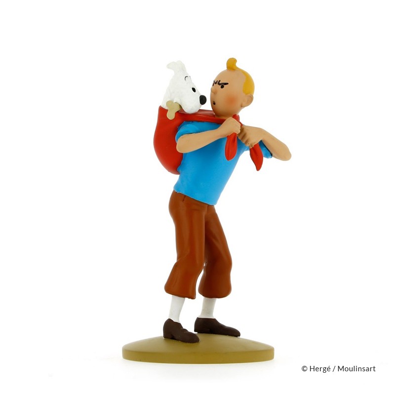 Figurine Moulinsart Tintin - Tintin ramène Milou (12 cm)