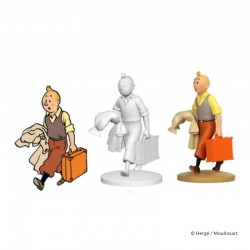 Figurine Moulinsart Tintin - Tintin en route (valise) (12 cm)