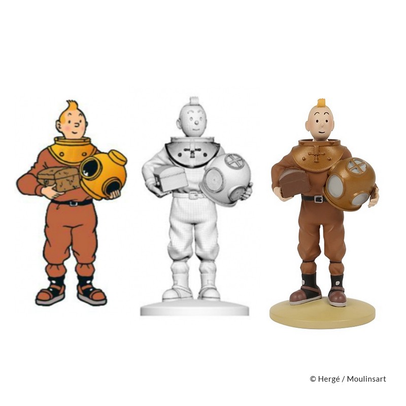 Tintin Scaphandre Figurine Plongeur 12 cm