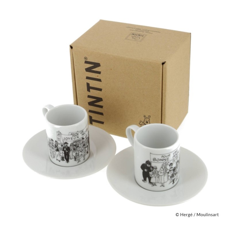 Moulinsart Tintin - Tasses expresso Tintin Carte de Voeux 1972