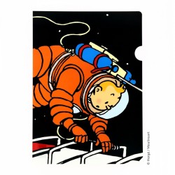 Papeterie Moulinsart Tintin - Chemise plastique A4 Tintin lune échelle