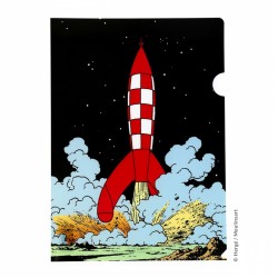 Papeterie Moulinsart Tintin - Chemise plastique A4 Alunissage fusée