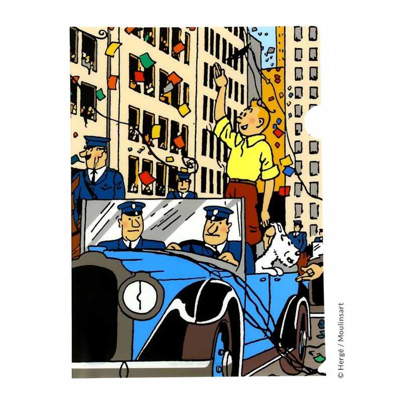 Papeterie Moulinsart Tintin - Chemise plastique A4 Tintin Amérique