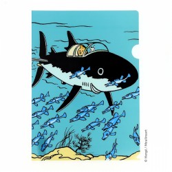 Papeterie Moulinsart Tintin - Chemise plastique A4 Rackham sous marin requin