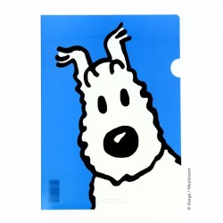 Papeterie Moulinsart Tintin - Chemise plastique A4 Milou portrait Bleu