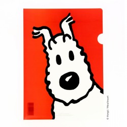 Papeterie Moulinsart Tintin - Chemise plastique A4 Milou portrait Rouge