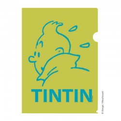 Papeterie Moulinsart Tintin - Chemise plastique A4 Tintin profil Vert