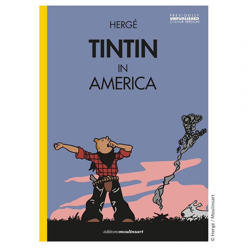 Livre Moulinsart Tintin - Album Tintin in America colorized (Yawning)