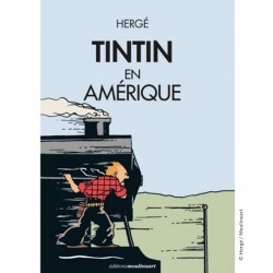 Poster Moulinsart Tintin - Couverture Album CV26 Amérique colorisé