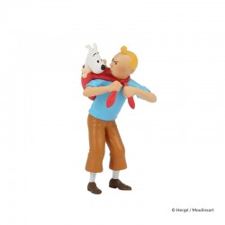 Figurine Moulinsart Tintin - Tintin ramène Milou 8 cm (PVC)