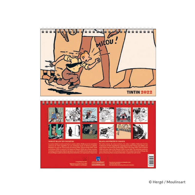 Calendrier Tintin 2022 Papeterie Moulinsart Tintin   Calendrier 2022 Petit Format