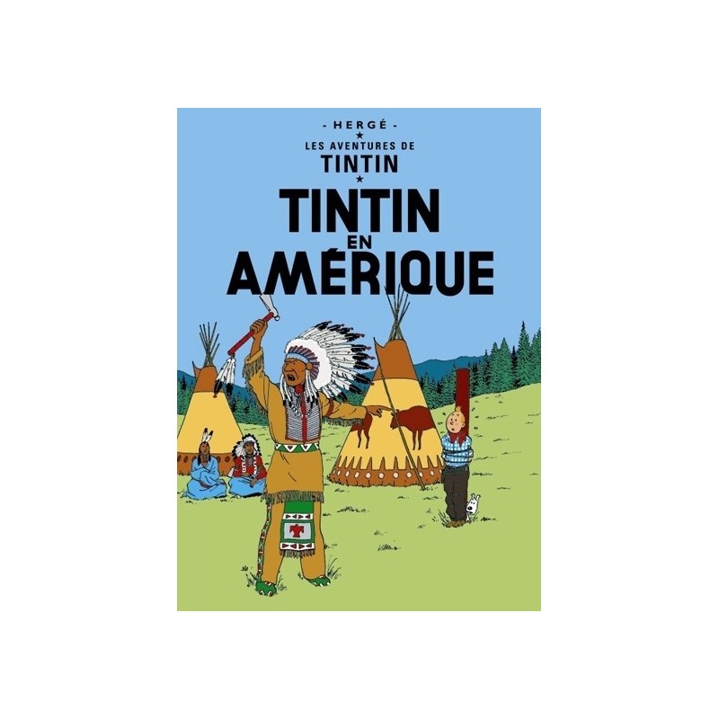 Poster Moulinsart Tintin - Couverture Album CV02 Amérique