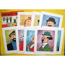 Lithographie Moulinsart Tintin - Portfolio Tintin "Portraits" 22x27