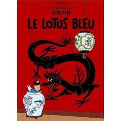 Poster Moulinsart Tintin - Couverture Album CV04 Lotus Bleu