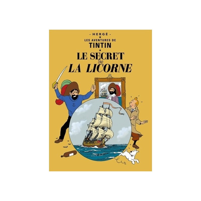 Poster Moulinsart Tintin - Couverture Album CV10 Le Secret de la Licorne