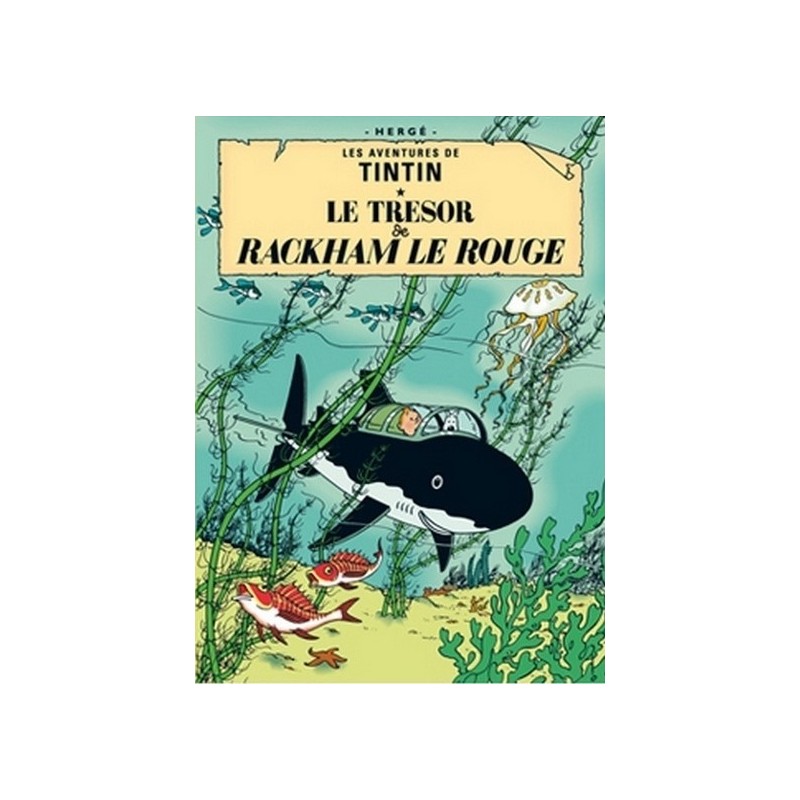 Poster Moulinsart Tintin - Couverture Album CV11 Le Trésor de Rackham le Rouge