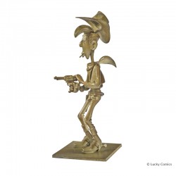 Bronze d'art Morris  LL - Lucky Luke tirant plus vite que son ombre