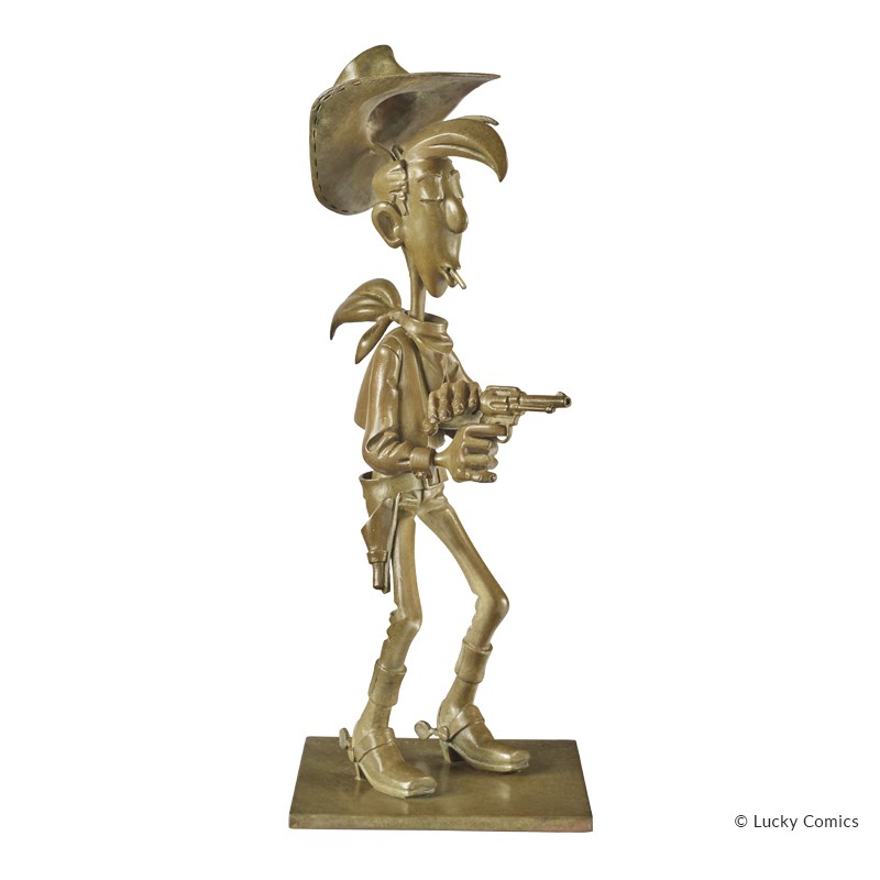 Bronze d'art Morris LL - Lucky Luke tirant plus vite que son ombre Bronze d'art Morris LL - Lucky Luke tirant plus vite que son ombre