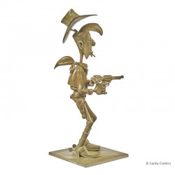 Bronze d'art Morris  LL - Lucky Luke tirant plus vite que son ombre