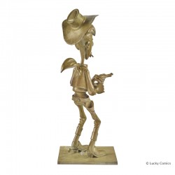 Bronze d'art Morris  LL - Lucky Luke tirant plus vite que son ombre