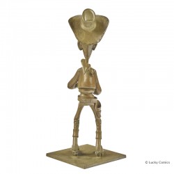 Bronze d'art Morris  LL - Lucky Luke tirant plus vite que son ombre