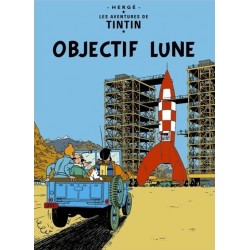 Poster Moulinsart Tintin - Couverture Album CV15 Objectif Lune