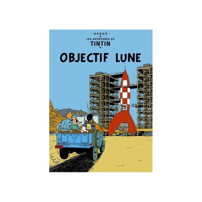 Poster Moulinsart Tintin - Couverture Album CV15 Objectif Lune