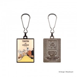 Moulinsart Tintin - Porte-clefs métal Congo colorisé